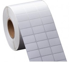 Decal giấy in nhiệt in mã vạch 35x22mm, loại 3 tem/hàng cuộn 50m